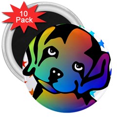 Dog 3  Button Magnet (10 Pack) by Siebenhuehner