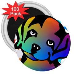 Dog 3  Button Magnet (100 Pack) by Siebenhuehner