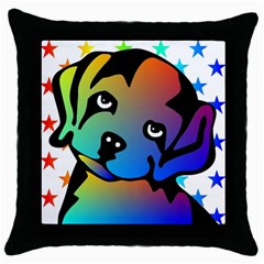 Dog Black Throw Pillow Case by Siebenhuehner