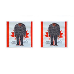 Big Foot H, Canada Flag Cufflinks (square) by creationtruth