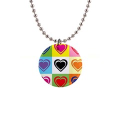 Hearts Button Necklace by Siebenhuehner