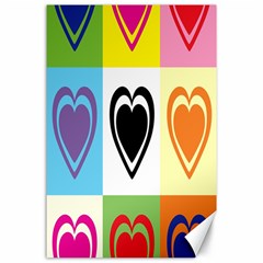 Hearts Canvas 24  X 36  (unframed) by Siebenhuehner