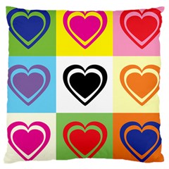 Hearts Large Cushion Case (two Sided) 