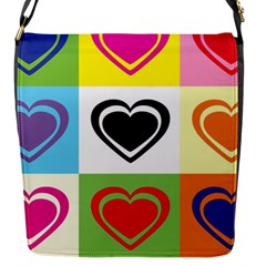 Hearts Flap Closure Messenger Bag (small) by Siebenhuehner