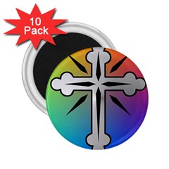 Cross 2 25  Button Magnet (10 Pack) by Siebenhuehner