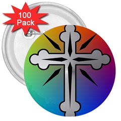 Cross 3  Button (100 Pack) by Siebenhuehner