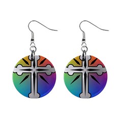 Cross Mini Button Earrings by Siebenhuehner