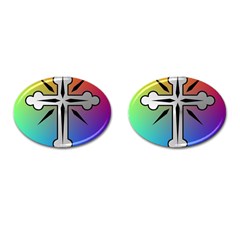 Cross Cufflinks (oval) by Siebenhuehner