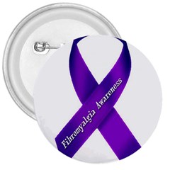 Fibro Awareness Ribbon 3  Button by FunWithFibro