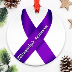 Fibro Awareness Ribbon Round Ornament by FunWithFibro