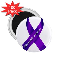 Fibro Awareness Ribbon 2 25  Button Magnet (100 Pack) by FunWithFibro