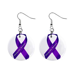 Fibro Awareness Ribbon Mini Button Earrings by FunWithFibro