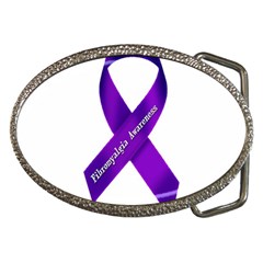 Fibro Awareness Ribbon Belt Buckle (oval) by FunWithFibro