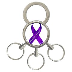 Fibro Awareness Ribbon 3-ring Key Chain by FunWithFibro