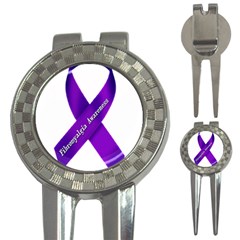 Fibro Awareness Ribbon Golf Pitchfork & Ball Marker by FunWithFibro