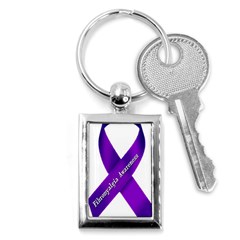 Fibro Awareness Ribbon Key Chain (rectangle) by FunWithFibro