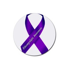 Fibro Awareness Ribbon Drink Coasters 4 Pack (round) by FunWithFibro