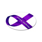 Fibro Awareness Ribbon Sticker (Oval) Front