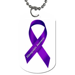 Fibro Awareness Ribbon Dog Tag (two-sided)  by FunWithFibro