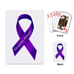 Fibro Awareness Ribbon Playing Cards Single Design by FunWithFibro