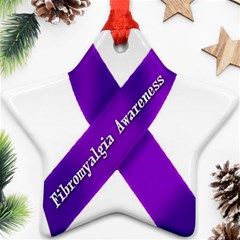 Fibro Awareness Ribbon Star Ornament (two Sides) by FunWithFibro