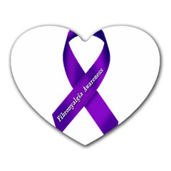 Fibro Awareness Ribbon Mouse Pad (heart) by FunWithFibro