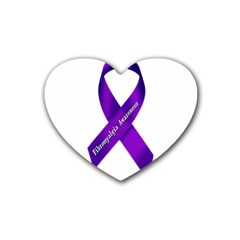 Fibro Awareness Ribbon Drink Coasters (heart) by FunWithFibro