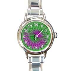 Pattern Round Italian Charm Watch by Siebenhuehner