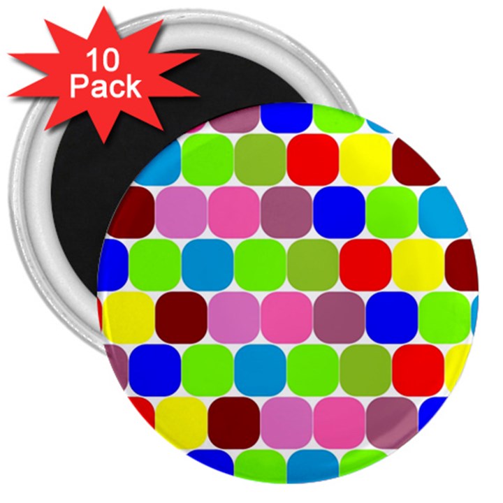 Color 3  Button Magnet (10 pack)