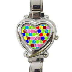 Color Heart Italian Charm Watch  by Siebenhuehner