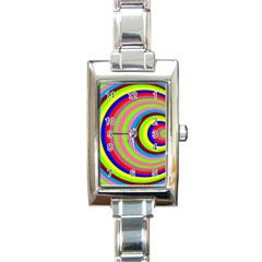 Color Rectangular Italian Charm Watch by Siebenhuehner