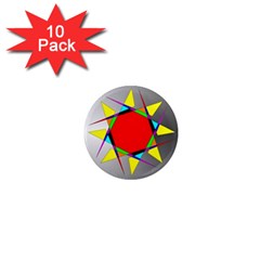 Star 1  Mini Button Magnet (10 Pack) by Siebenhuehner