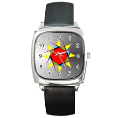 Star Square Leather Watch by Siebenhuehner