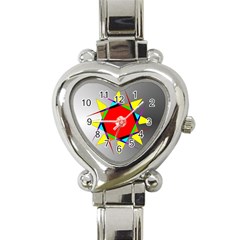 Star Heart Italian Charm Watch  by Siebenhuehner