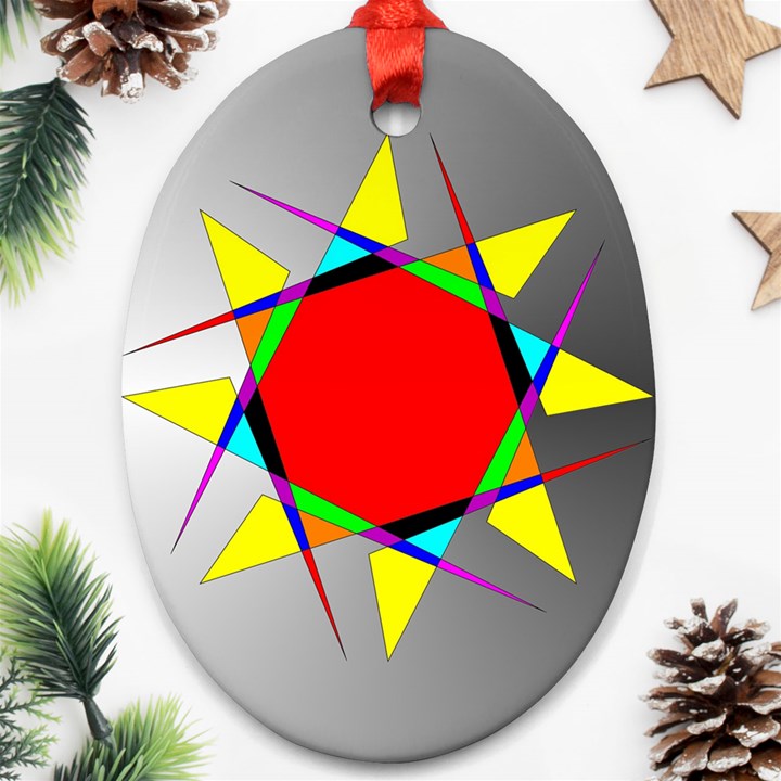 Star Oval Ornament (Two Sides)