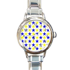 Star Round Italian Charm Watch by Siebenhuehner