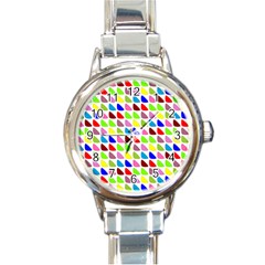 Pattern Round Italian Charm Watch by Siebenhuehner