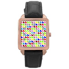 Pattern Rose Gold Leather Watch  by Siebenhuehner