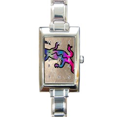 Lizard Rectangular Italian Charm Watch by Siebenhuehner