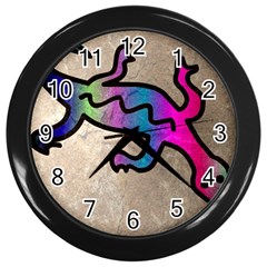 Lizard Wall Clock (black) by Siebenhuehner