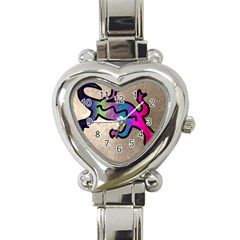 Lizard Heart Italian Charm Watch  by Siebenhuehner