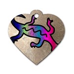 Lizard Dog Tag Heart (Two Sided) Front