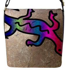 Lizard Flap Closure Messenger Bag (small) by Siebenhuehner