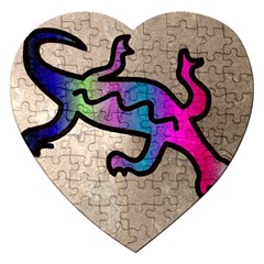 Lizard Jigsaw Puzzle (heart) by Siebenhuehner