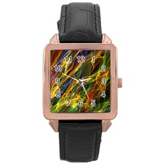 Abstract Smoke Rose Gold Leather Watch  by StuffOrSomething