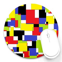 Mod Geometric 8  Mouse Pad (round) by StuffOrSomething