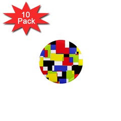 Mod Geometric 1  Mini Button Magnet (10 Pack) by StuffOrSomething