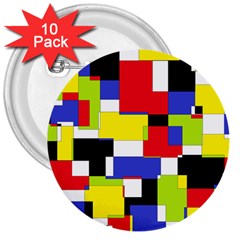 Mod Geometric 3  Button (10 Pack)