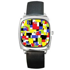 Mod Geometric Square Leather Watch by StuffOrSomething