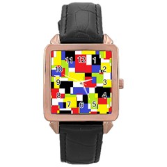 Mod Geometric Rose Gold Leather Watch  by StuffOrSomething